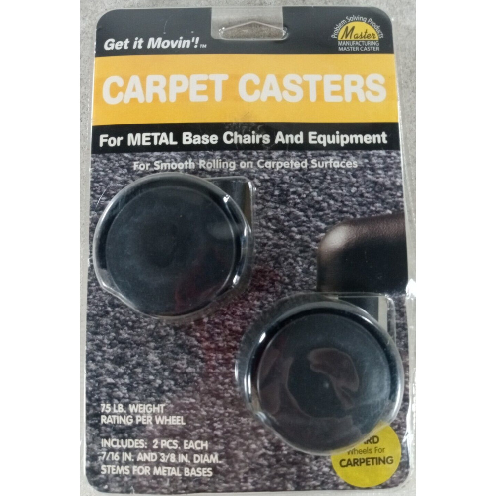 Carpet Casters For Metal Base Chairs & Equipment Black 2 / Pack